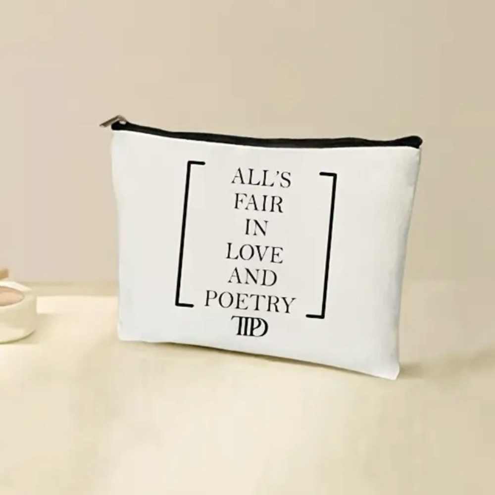 Cosmetic/ Travel Bag with Zipper & Print of Taylor Swift's Slogan for TTPD NEW